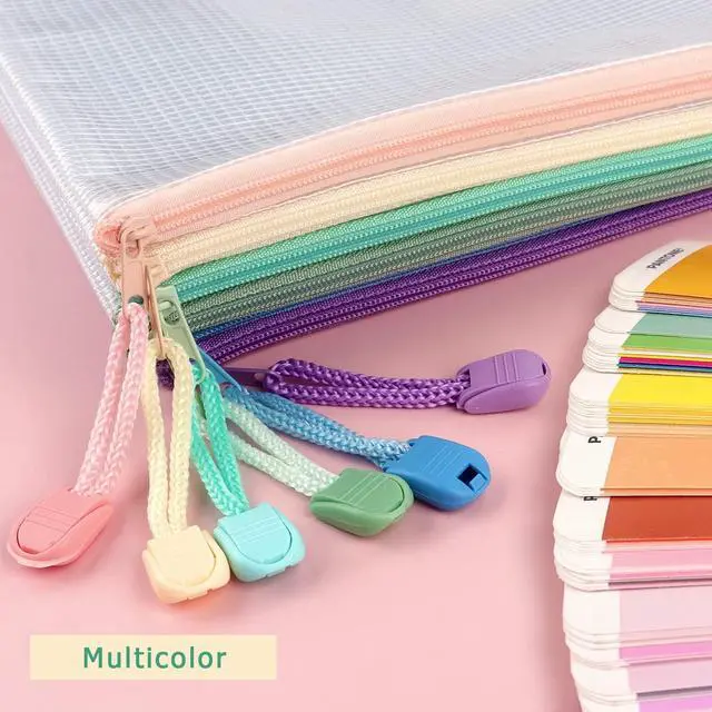 Alt view image 5 of 7 - Tamaki 6 Pack Mesh Zipper Pouch Bags, Letter/A4
