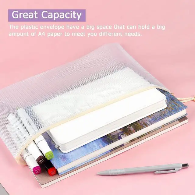 Alt view image 6 of 7 - Tamaki 6 Pack Mesh Zipper Pouch Bags, Letter/A4
