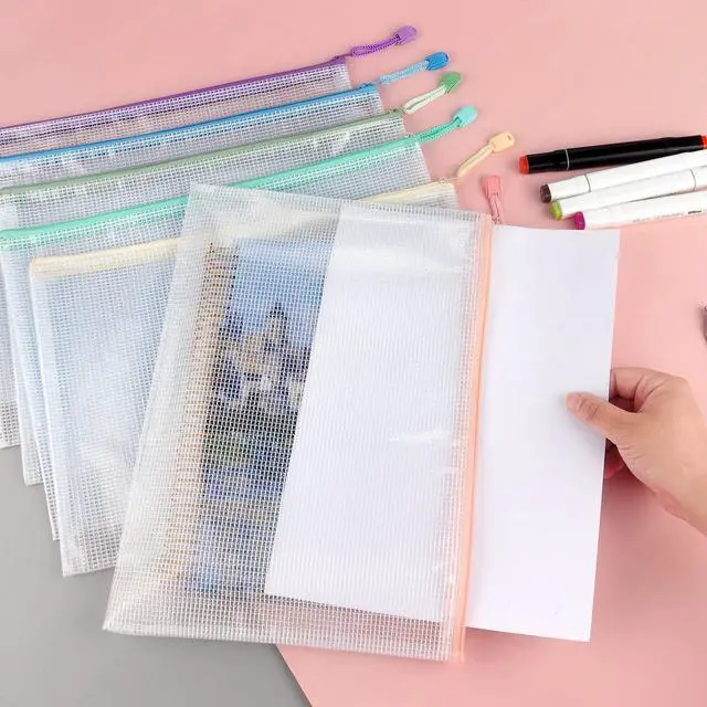 Alt view image 7 of 7 - Tamaki 6 Pack Mesh Zipper Pouch Bags, Letter/A4