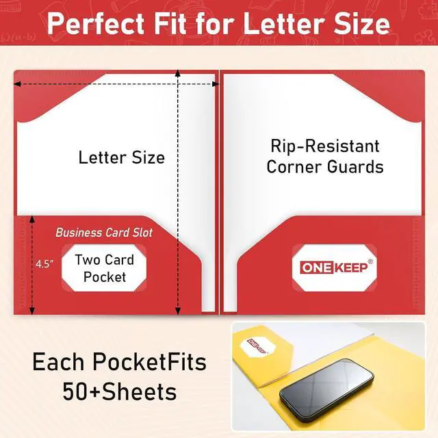 Alt view image 2 of 7 - ONEKEE 8 Pack Plastic folders with Pockets 2-Pocket Document Folders