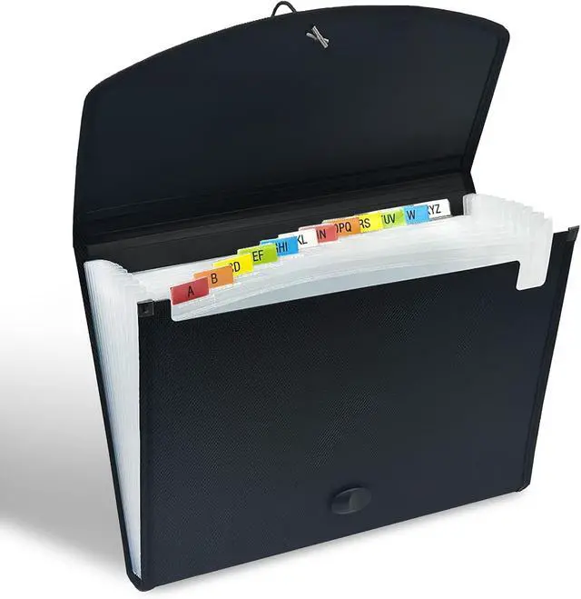 Alt view image 2 of 7 - H4D 13-Pocket Accordion File Organizer, Expanding File Folder, Black