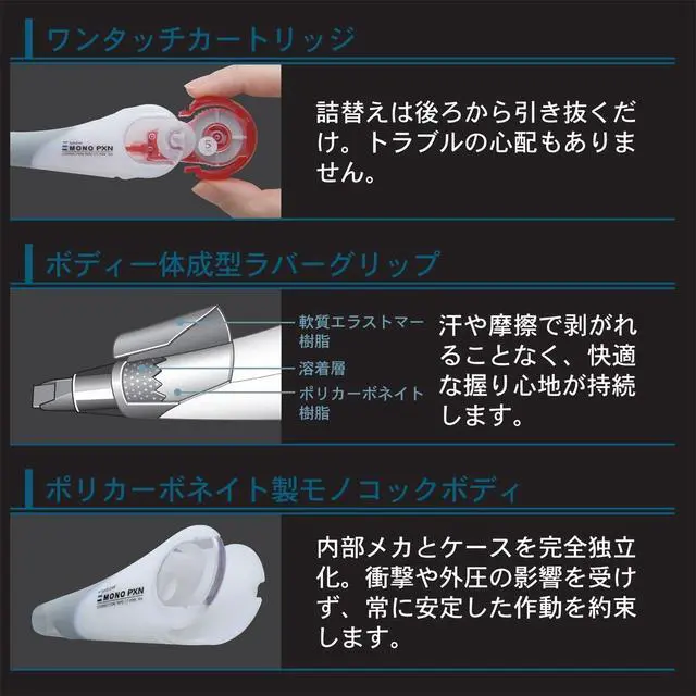 Alt view image 2 of 3 - Tombow Pencil Correction Tape MONO Mono PXN 2.5mm CT-PXN2.5