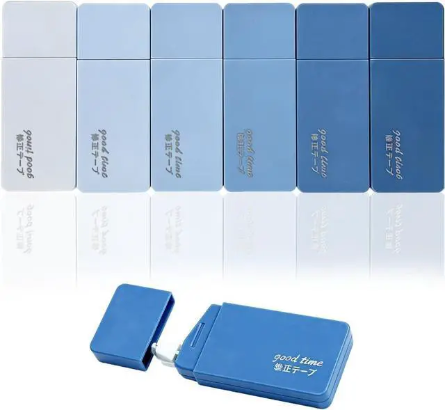 Main image of LOPURO White Correction Tape, 6Pcs Cute White Out Correction Tape,Pastel Color Correction Tapes Eraser Easy to Use Instant Applicator for School Office Home Aesthetic Supplies (Blue)
