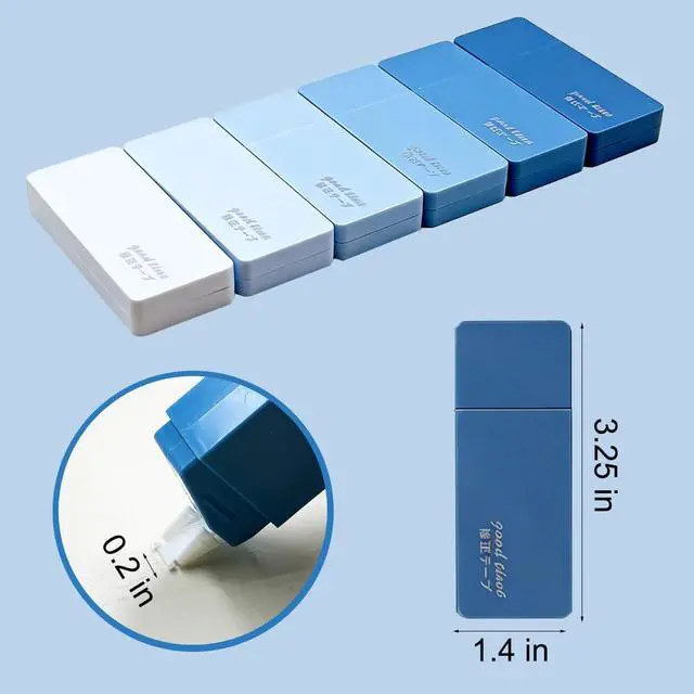 Alt view image 4 of 6 - LOPURO White Correction Tape, 6Pcs Cute White Out Correction Tape,Pastel Color Correction Tapes Eraser Easy to Use Instant Applicator for School Office Home Aesthetic Supplies (Blue)