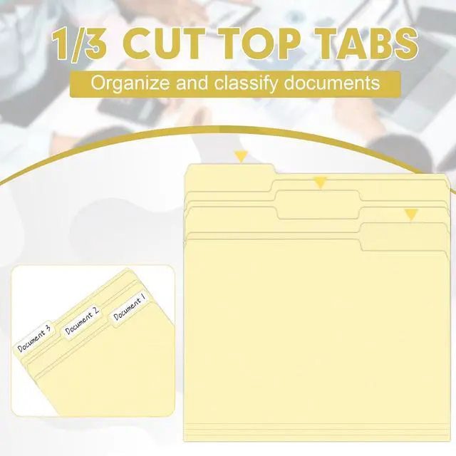 Alt view image 3 of 7 - Manila Folders, HERKKA 30 Pack 1/3 Cut Tab File Folders, Manila Folders 8.5 x 11 Designed for Office and Classroom Use, Letter Size