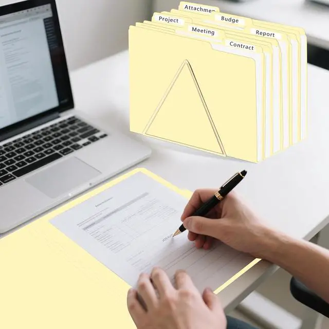 Alt view image 6 of 7 - Manila Folders, HERKKA 30 Pack 1/3 Cut Tab File Folders, Manila Folders 8.5 x 11 Designed for Office and Classroom Use, Letter Size