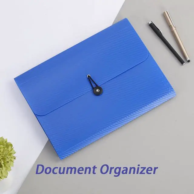 Alt view image 2 of 7 - A4 Paper Document Organizer Expanding File Folder with 13 Pockets Accordion File Holder with Tabs for Home School Office, Blue Plastic Material