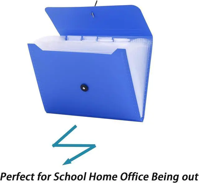 Alt view image 6 of 7 - A4 Paper Document Organizer Expanding File Folder with 13 Pockets Accordion File Holder with Tabs for Home School Office, Blue Plastic Material