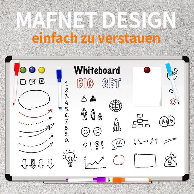 Alt view image 4 of 7 - SULOLI 24 Pcs Magnetic Dry Erase Markers, Fine Tip Point Whiteboard Markers with erases White Board Dry Markers for Teachers Office School Supplies