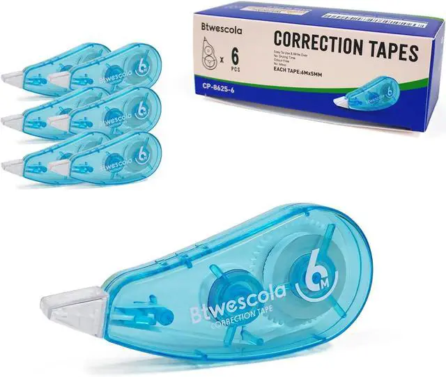 Main image of Correction Tape, Easy to Use Applicator for Instant Corrections, 19.7 Feet 6-Count Pack Correction Tape for School, Office, Crafting (6pcs/Set)