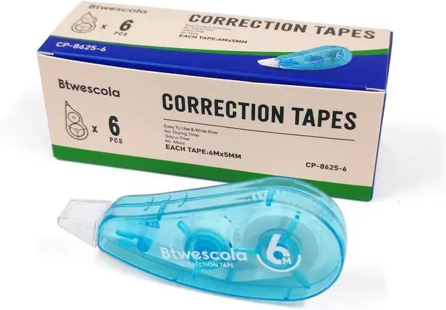 Alt view image 7 of 7 - Correction Tape, Easy to Use Applicator for Instant Corrections, 19.7 Feet 6-Count Pack Correction Tape for School, Office, Crafting (6pcs/Set)