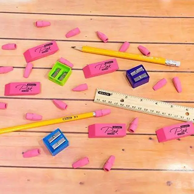 Main image of BAZIC Products Pink Pencil-Top Eraser Caps, Latex-Free, PVC-Free, 20 Count