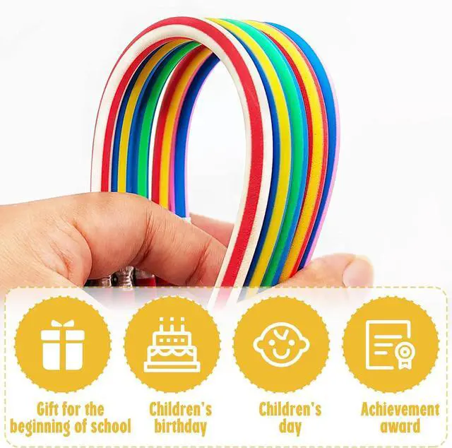 Alt view image 4 of 7 - 40 Pcs 7 Inch Flexible Pencils,Soft Novelty Pencil,Multi Colored Striped Soft Pencil with Eraser for Kids Gift