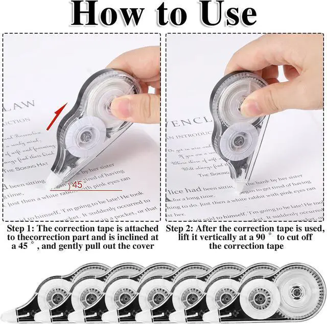 Alt view image 3 of 7 - BESARME 12 Pack Correction Tape, 39 ft Each, 0.2 in Width