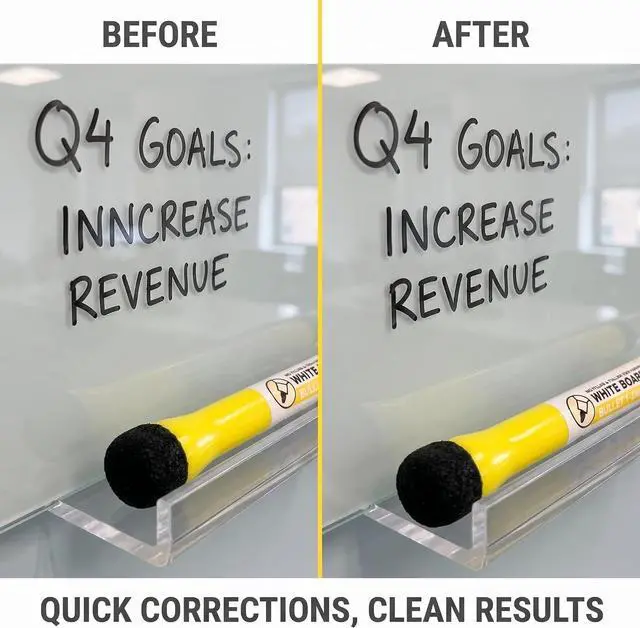 Alt view image 5 of 6 - 3 Pcs Yellow Magnetic Whiteboard Pen Writing Drawing Erasable Board Marker Office Supplies Erasable Whiteboard Pen Dry Erase and Wet Erase Markers Markers for Highlighters