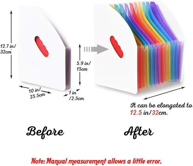 Main image of SAYEEC 13 Pockets Vertical Expanding File Folder Plastic Accordion File Organizer Desk Stand Magazine Holder Letter Size A4 Documents Storage Space Saver for Office Home Class