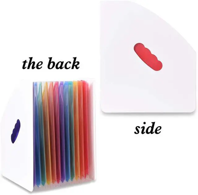 Alt view image 4 of 6 - SAYEEC 13 Pockets Vertical Expanding File Folder Plastic Accordion File Organizer Desk Stand Magazine Holder Letter Size A4 Documents Storage Space Saver for Office Home Class