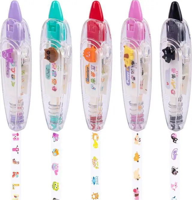 Main image of 5 Pack Decorative Correction Tape Cartoon Pattern Sticker
