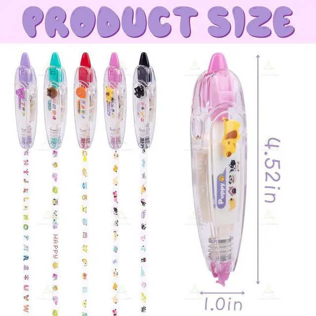 Alt view image 2 of 7 - 5 Pack Decorative Correction Tape Cartoon Pattern Sticker