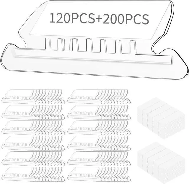 Main image of Reastar 120 Pcs Hanging File Folder Tabs, with 200 Pcs Inserts, Clear