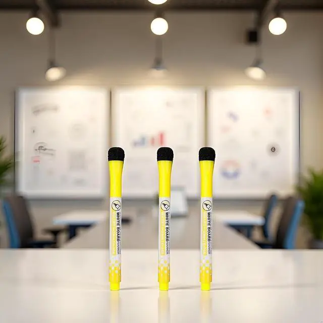 Alt view image 7 of 7 - 3 Pcs Magnetic Whiteboard Pen Writing Drawing Erasable Board Marker Office Supplies Erasable Whiteboard Pen Dry Erase and Highlighters(Yellow )This product is not suitable for children under 12