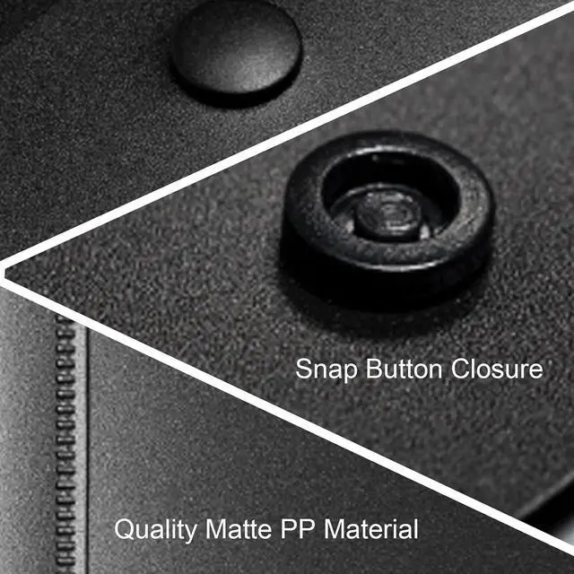 Alt view image 6 of 7 - VANRA Vertical File Folders Poly Filing Envelope Plastic Project Folder with Snap Button Closure for A4 Letter Size Paper (Pack of 5, Black)