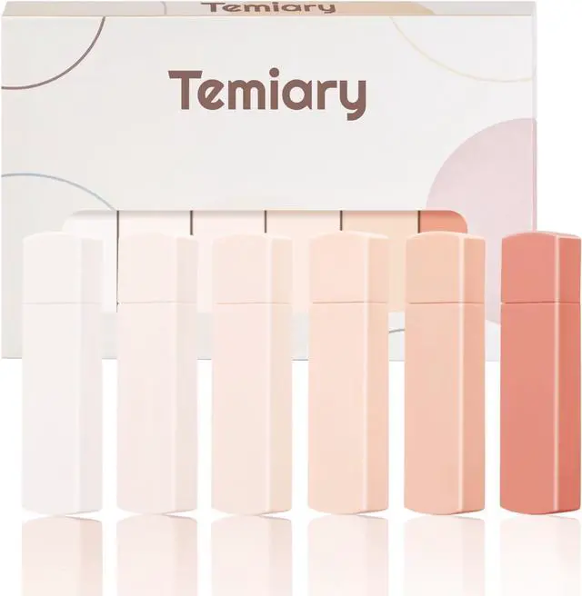Main image of Temiary 6Pcs Mini White Correction Tapes, Quick Dry Smooth Pull Out, Pink
