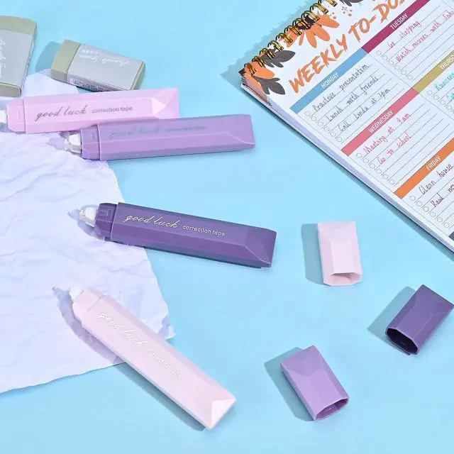 Alt view image 6 of 7 - Temiary 5Pcs White Correction Tapes, White Tape Pen Smooth Pull Out, Purple