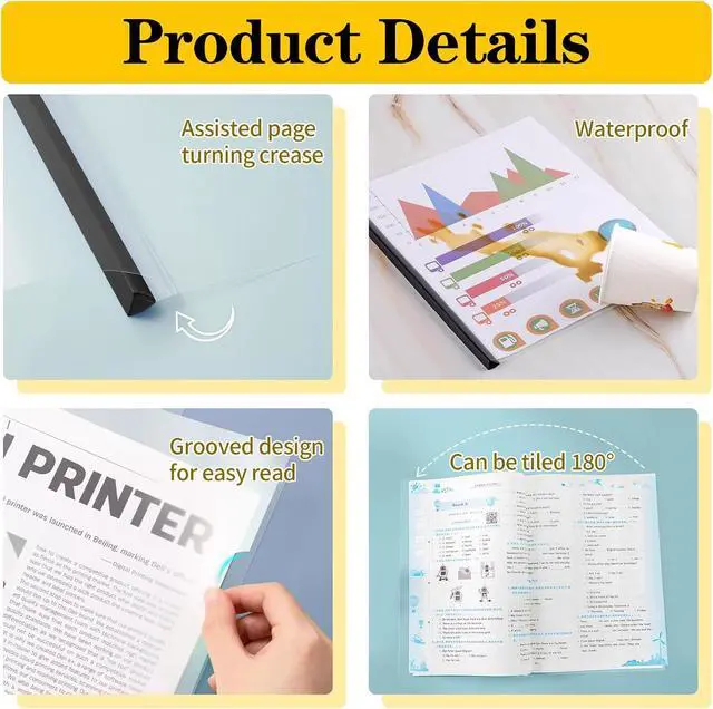 Alt view image 5 of 7 - Report Covers with Sliding Bar, Clear Report Covers for Letter-Size Paper