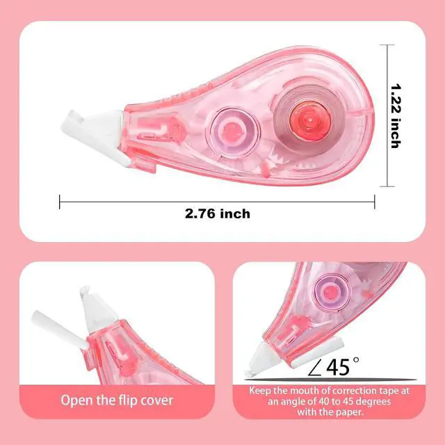 Alt view image 2 of 6 - White Correction Tape, 6 Pack, 13.13 ft Flip-Top Design