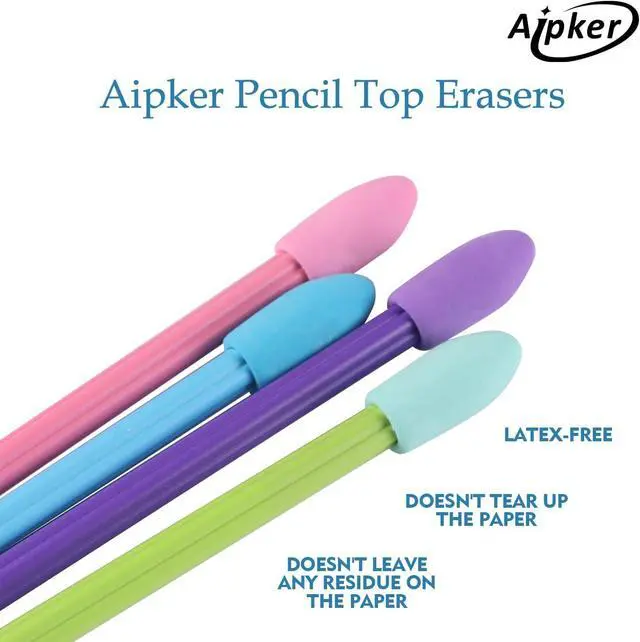 Alt view image 2 of 6 - Pencil Top Erasers, Cap Erasers, Extra Thick Pencil Eraser Toppers