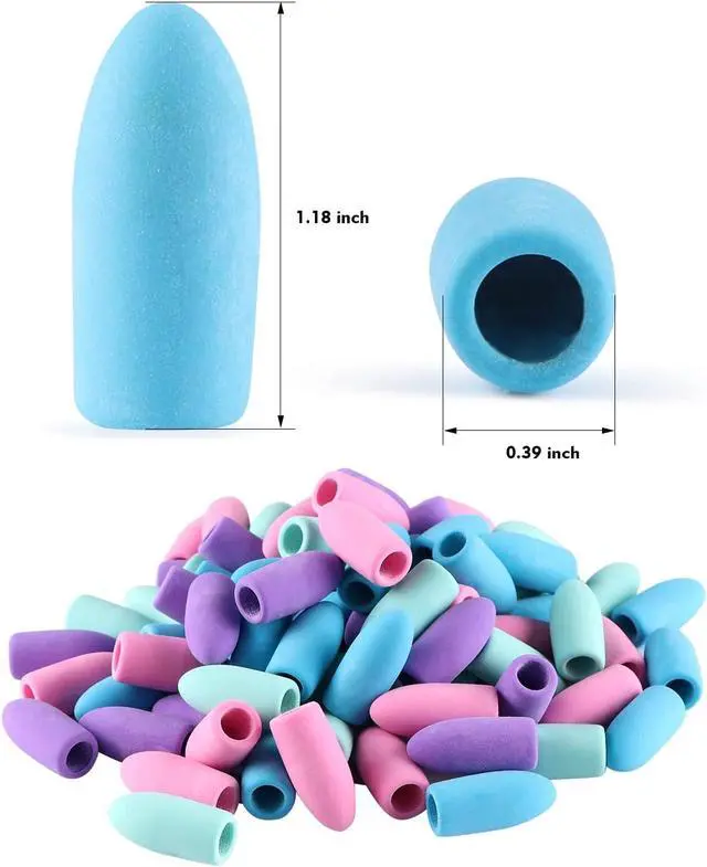 Alt view image 6 of 6 - Pencil Top Erasers, Cap Erasers, Extra Thick Pencil Eraser Toppers