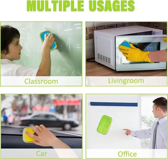 Alt view image 6 of 6 - 2 Packs Chalkboard Eraser Washable Microfiber Cleaning Tool