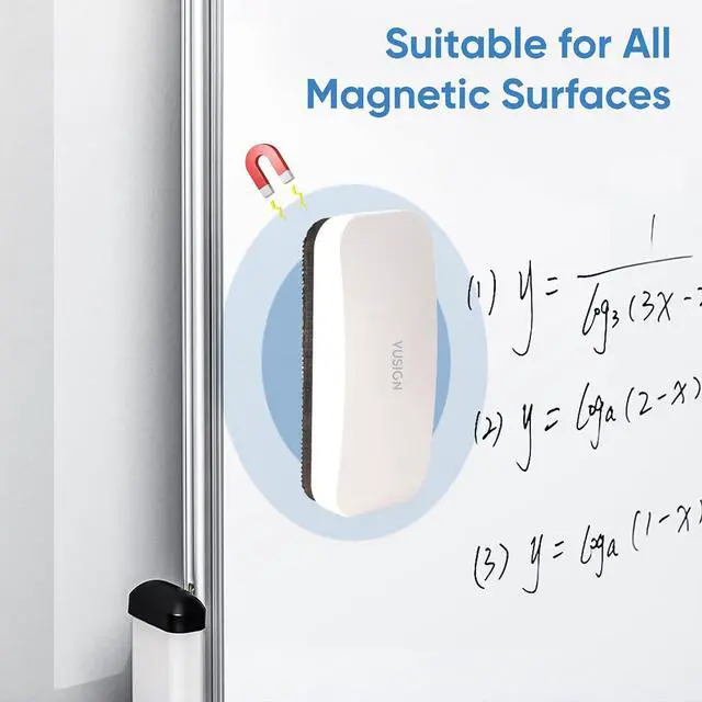 Alt view image 3 of 6 - VUSIGN Magnetic Dry Erase White Board Eraser- 2 Pack, White