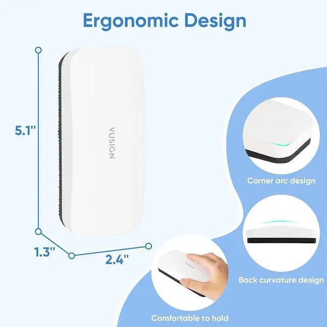 Alt view image 6 of 6 - VUSIGN Magnetic Dry Erase White Board Eraser- 2 Pack, White