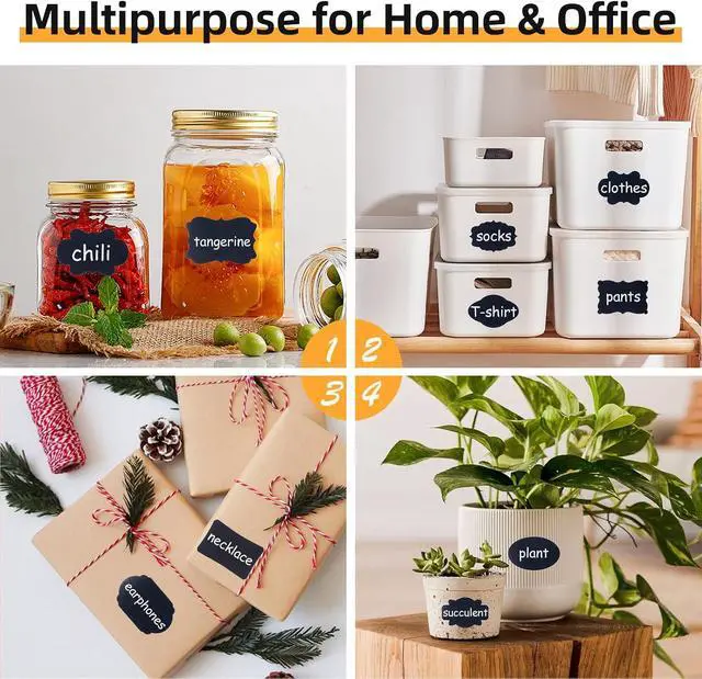 Alt view image 6 of 7 - Homrelaxy 360 Pcs Chalkboard Labels Stickers for Glass Jars, 3"x 2"