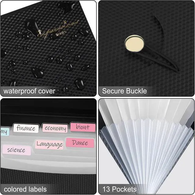 Alt view image 5 of 7 - Sooez Expanding File Folders, 13 Pocket Accordion File Organizer, Letter/A4