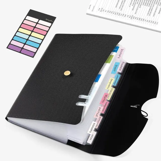 Alt view image 7 of 7 - Sooez Expanding File Folders, 13 Pocket Accordion File Organizer, Letter/A4