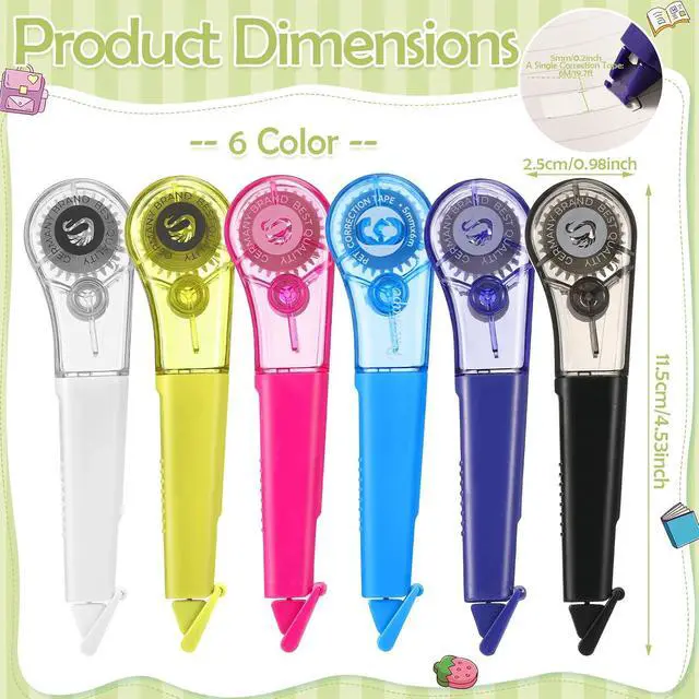 Alt view image 2 of 7 - auroray 6 Pack Pen-Style Correction Tape Pens, Each 1/5" X 236"
