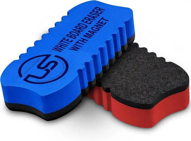 Main image of Magnetic Dry Erase Eraser 2 Pack Felt Whiteboard and Glass Board Cleaner