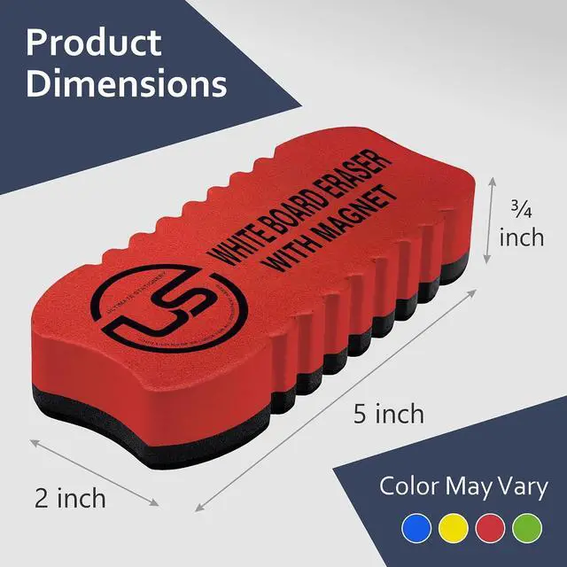 Alt view image 2 of 7 - Magnetic Dry Erase Eraser 2 Pack Felt Whiteboard and Glass Board Cleaner