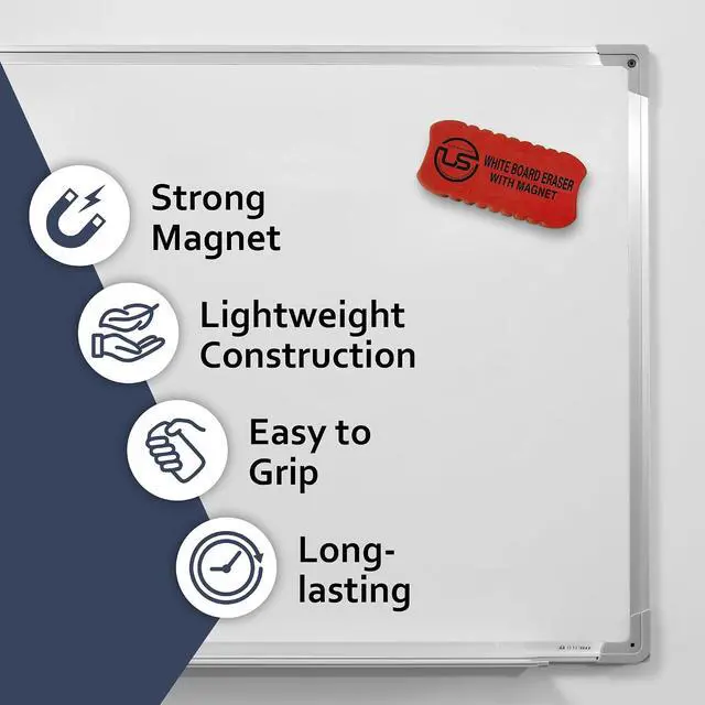 Alt view image 3 of 7 - Magnetic Dry Erase Eraser 2 Pack Felt Whiteboard and Glass Board Cleaner