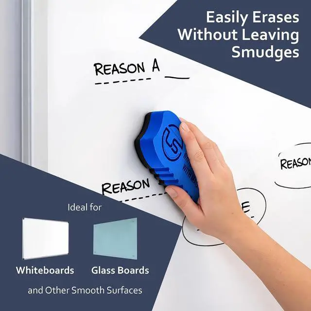 Alt view image 5 of 7 - Magnetic Dry Erase Eraser 2 Pack Felt Whiteboard and Glass Board Cleaner