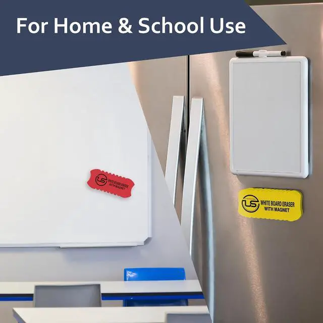 Alt view image 6 of 7 - Magnetic Dry Erase Eraser 2 Pack Felt Whiteboard and Glass Board Cleaner
