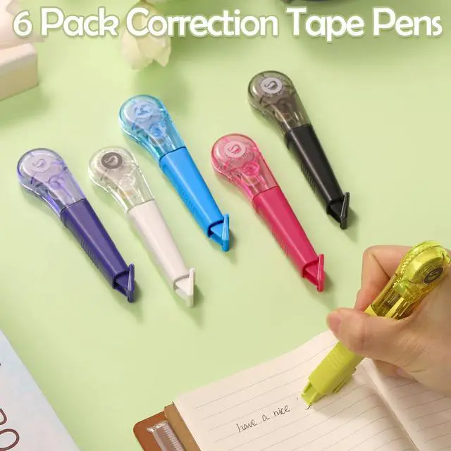 Alt view image 7 of 7 - auroray 6 Pack Pen-Style Correction Tape Pens, Each 1/5" X 236"