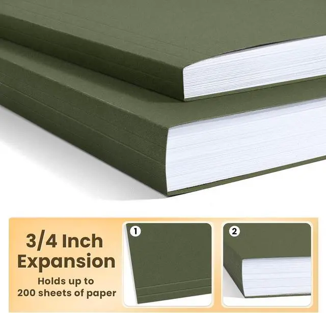 Alt view image 4 of 7 - SUNEE Hanging File Folders, 6 Pack Letter Size Hanging File Folders with 1/5-Cut Tabs, Ideal for Home and Office Organization and Papers Classification,Green Colors