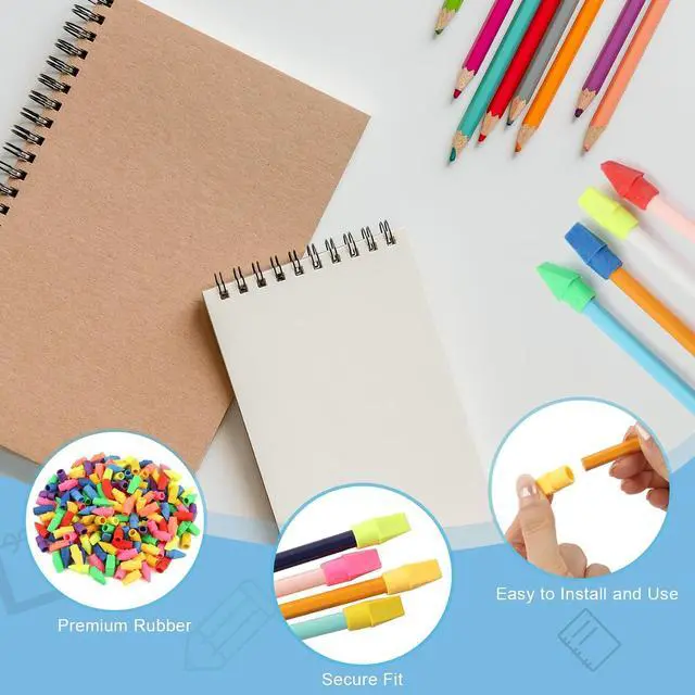 Alt view image 5 of 7 - 180 Pack Pencil Top Erasers for Clasroom and Office, Latex-Free, No-Smudge