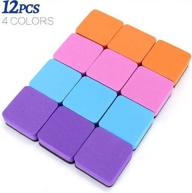 Alt view image 2 of 7 - Magnetic Whiteboard Eraser,12 Pcs Mini Dry Erase Erasers,Whiteboard Eraser