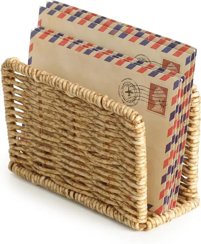 Main image of NiHome Mail Holder Organizer Countertop, PP Woven Textured Letter Holder