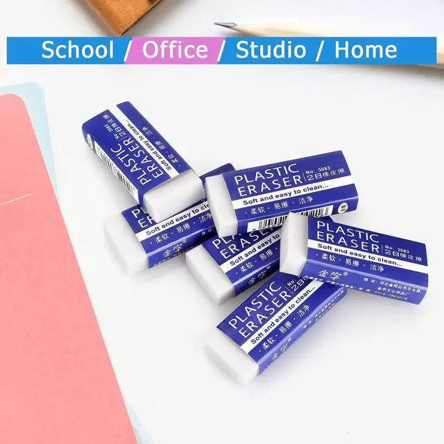 Alt view image 4 of 7 - Tamaki Erasers, Large, White, 12 Pack
